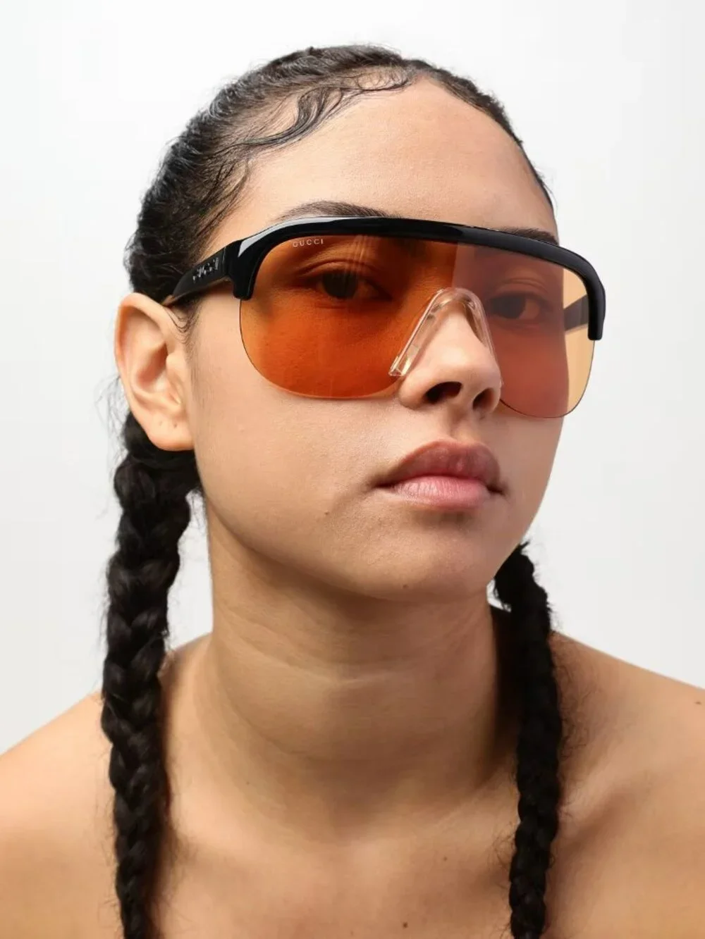GUCCI GG1645S 005 BLACK MASK ORANGE SUNGLASSES